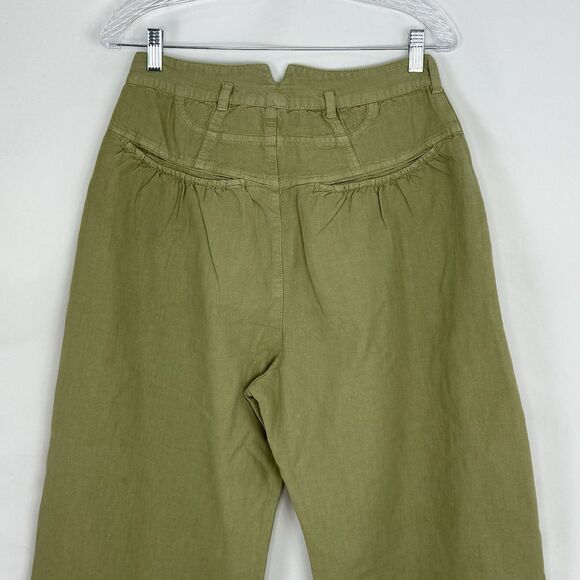 Free People Sweet Talk Cotton Wide Leg Chino Pants In Dried Aloe NWOT $128 Sz 27 - Picture 7 of 14